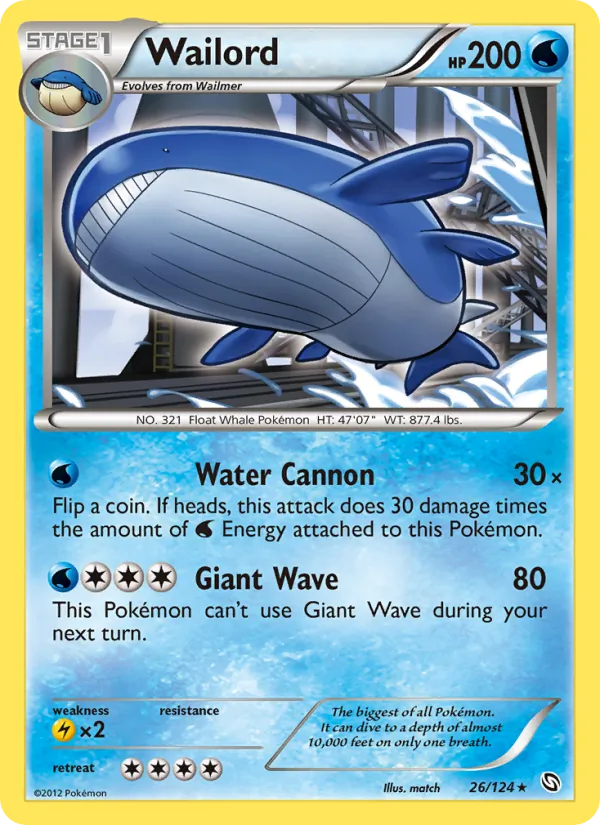 Wailord — Dragons Exalted #26 (Pokémon TCG card)