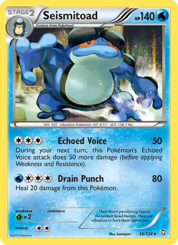 Seismitoad — Dragons Exalted #36 (Pokémon TCG card)