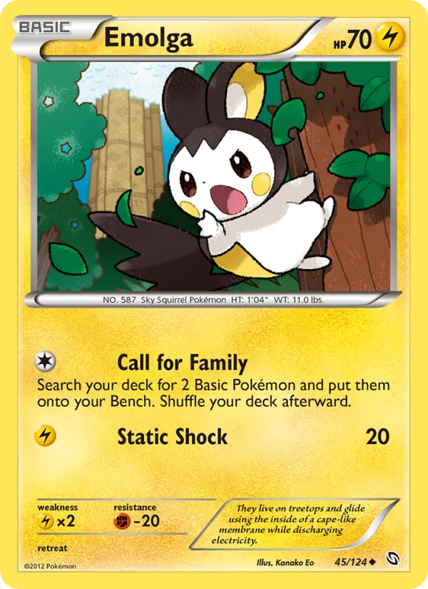 Emolga — Dragons Exalted #45 (Pokémon TCG card)