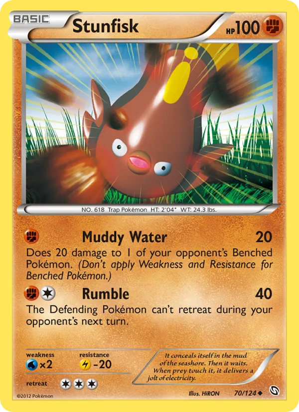 Stunfisk — Dragons Exalted #70 (Pokémon TCG card)