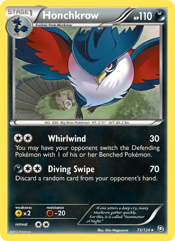 Honchkrow — Dragons Exalted #73 (Pokémon TCG card)