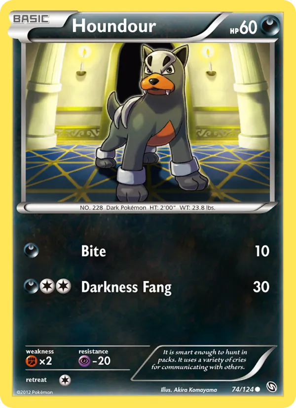 Houndour — Dragons Exalted #74 (Pokémon TCG card)