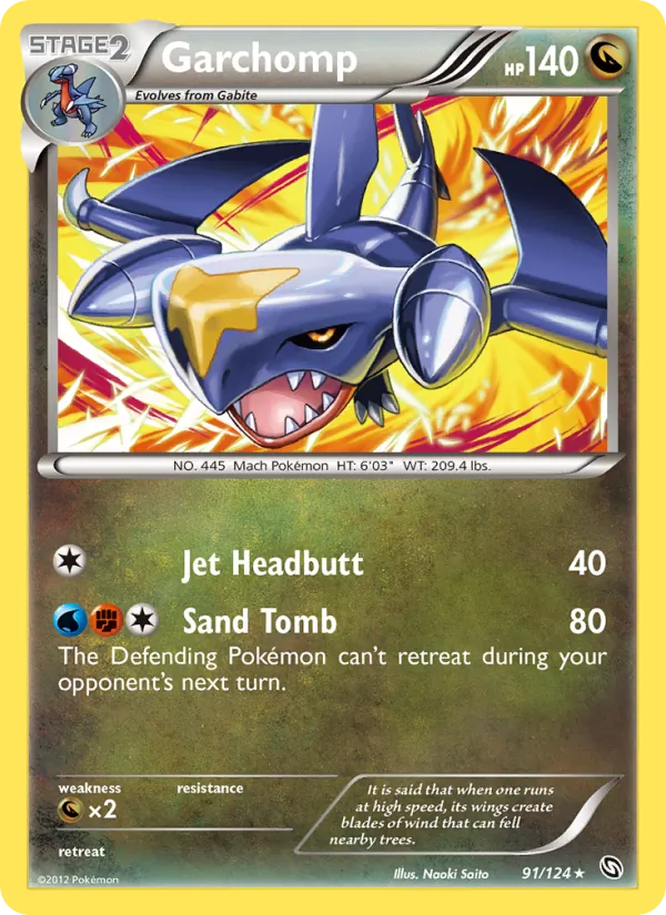 Garchomp — Dragons Exalted #91 (Pokémon TCG card)