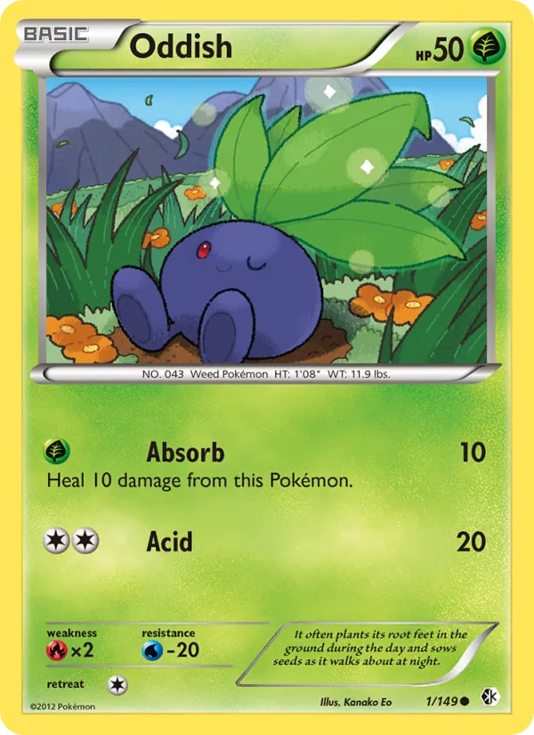 Oddish — Boundaries Crossed #1 (Pokémon TCG card)
