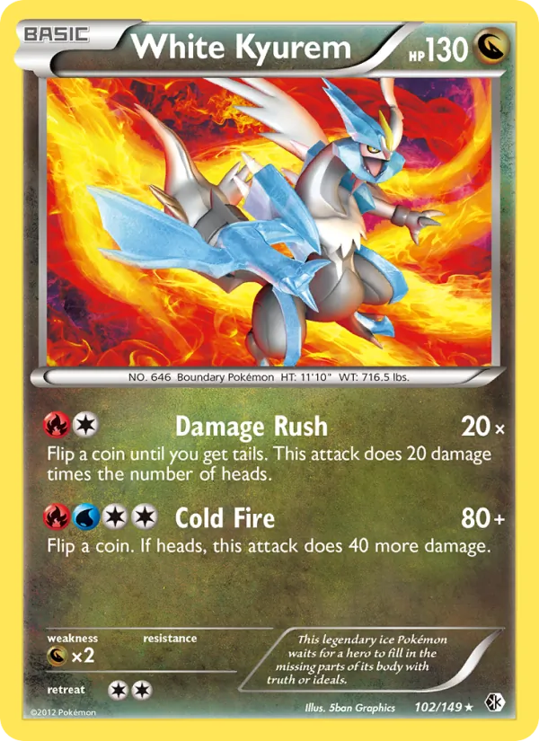 White Kyurem — Boundaries Crossed #102 (Pokémon TCG card)