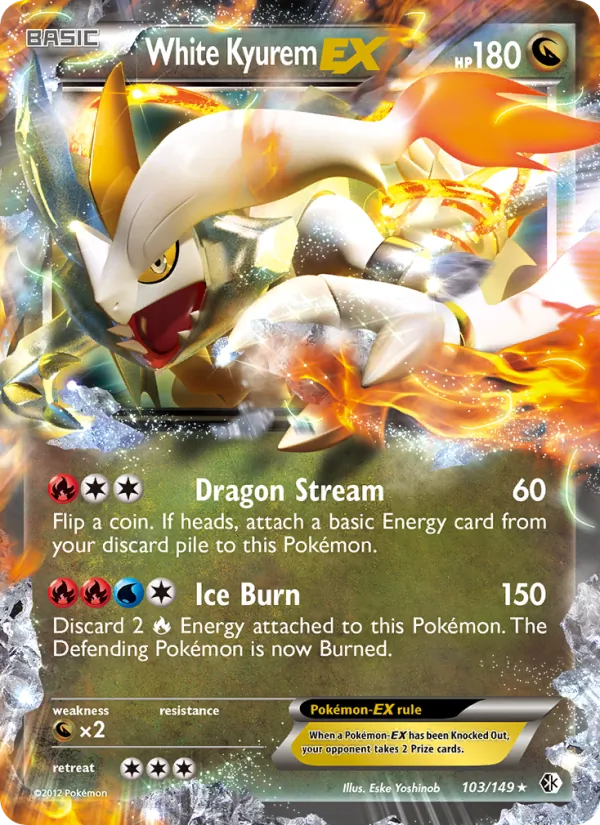White Kyurem-EX — Boundaries Crossed #103 (Pokémon TCG card)