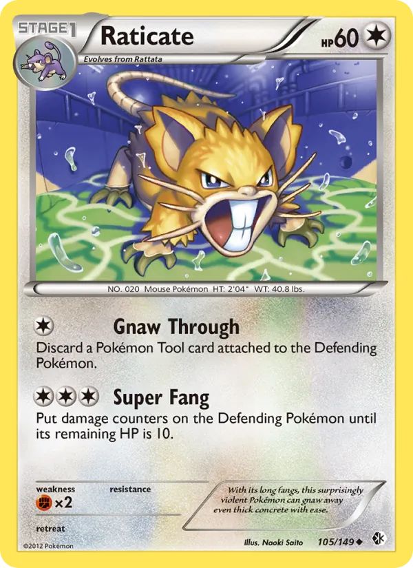 Raticate — Boundaries Crossed #105 (Pokémon TCG card)