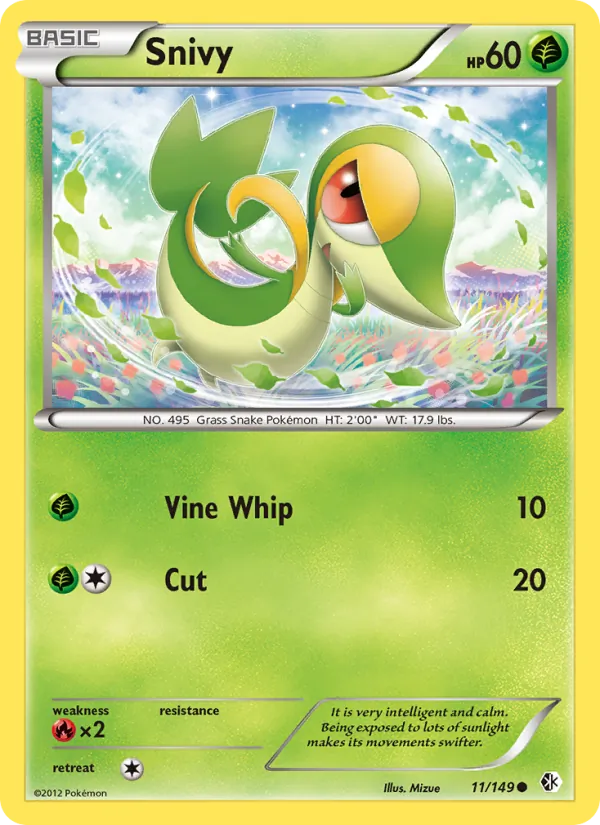 Snivy — Boundaries Crossed #11 (Pokémon TCG card)