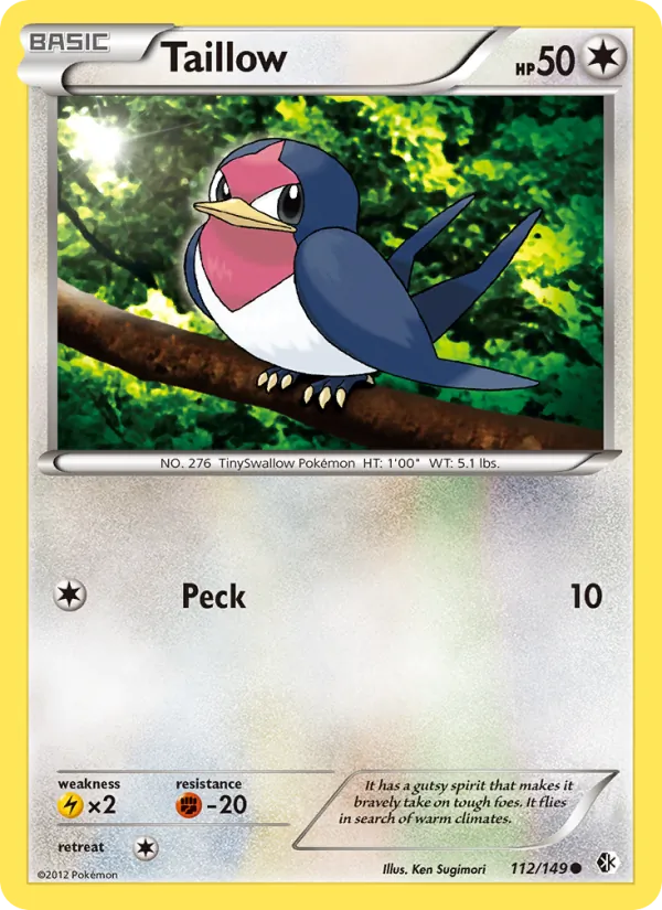 Taillow — Boundaries Crossed #112 (Pokémon TCG card)