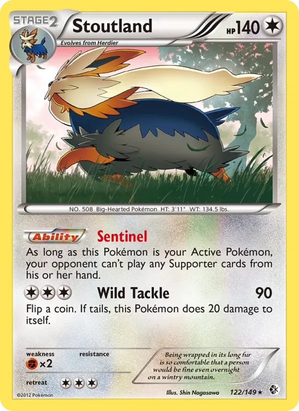 Stoutland — Boundaries Crossed #122 (Pokémon TCG card)