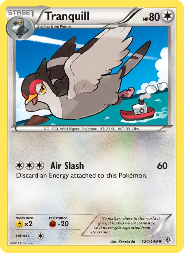 Tranquill — Boundaries Crossed #124 (Pokémon TCG card)