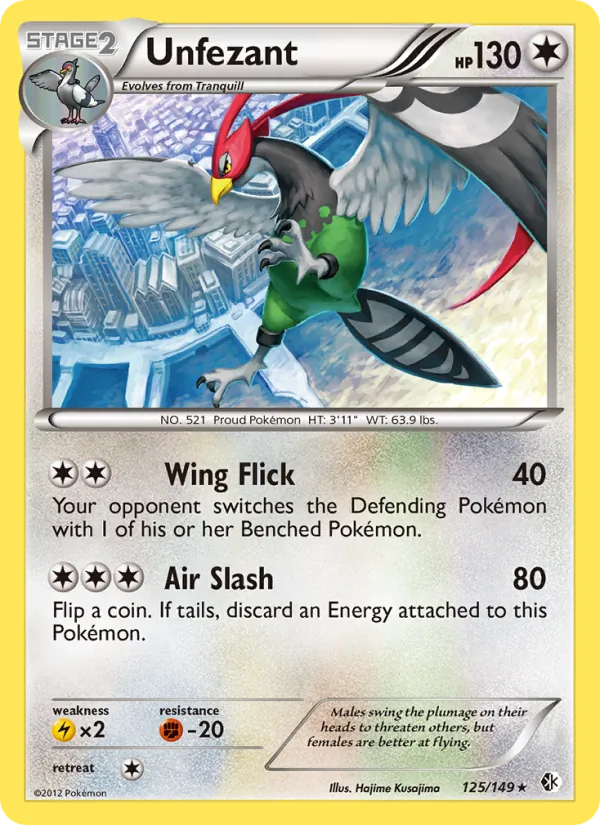 Unfezant — Boundaries Crossed #125 (Pokémon TCG card)