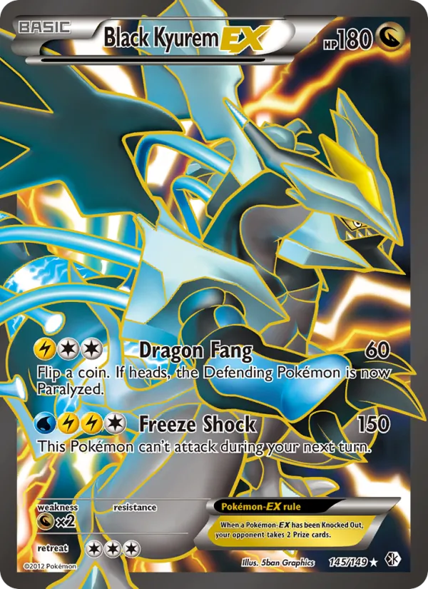 Black Kyurem-EX — Boundaries Crossed #145 (Pokémon TCG card)