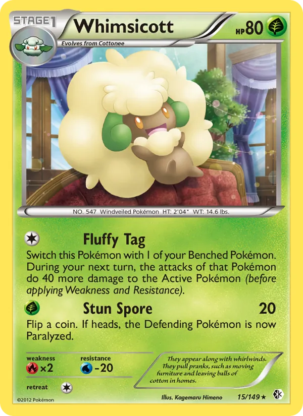Whimsicott — Boundaries Crossed #15 (Pokémon TCG card)