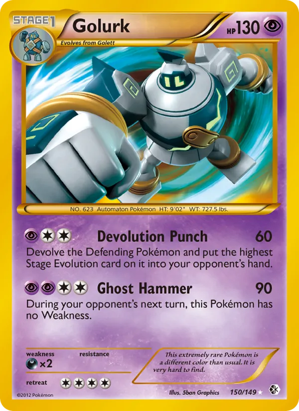 Golurk — Boundaries Crossed #150 (Pokémon TCG card)