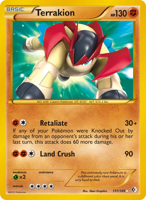 Terrakion — Boundaries Crossed #151 (Pokémon TCG card)
