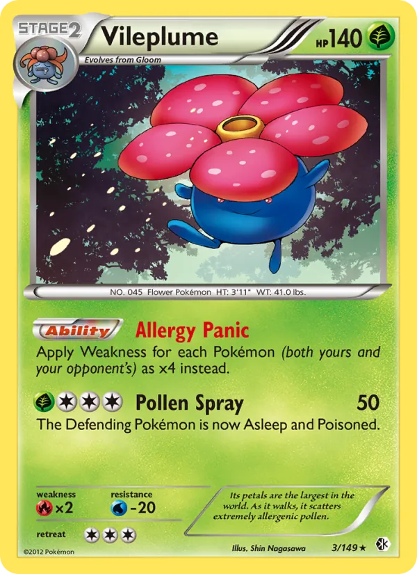 Vileplume — Boundaries Crossed #3 (Pokémon TCG card)