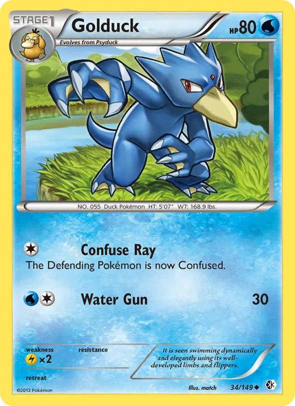 Golduck — Boundaries Crossed #34 (Pokémon TCG card)