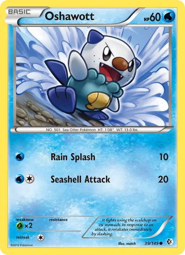 Oshawott — Boundaries Crossed #39 (Pokémon TCG card)