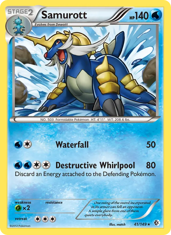 Samurott — Boundaries Crossed #41 (Pokémon TCG card)