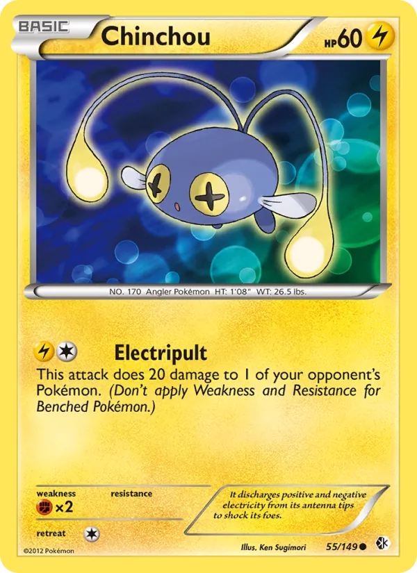 Chinchou — Boundaries Crossed #55 (Pokémon TCG card)