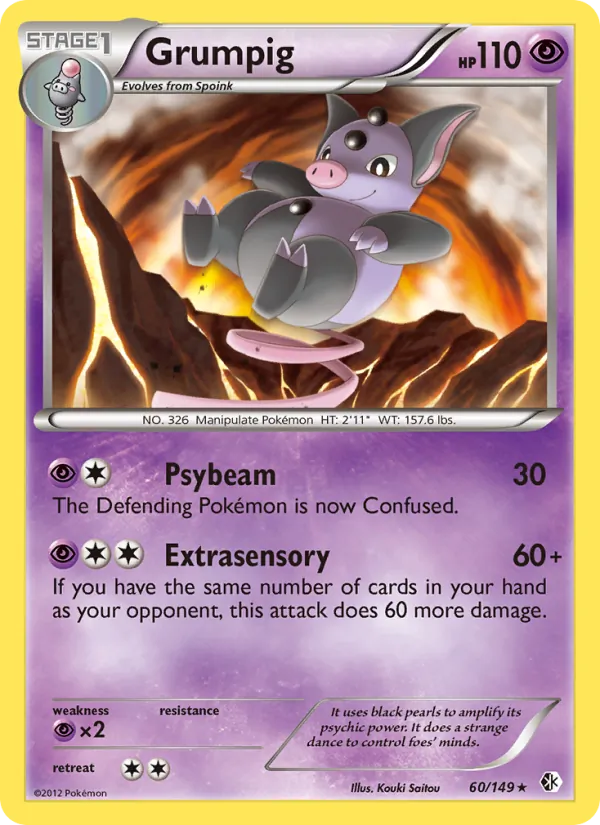 Grumpig — Boundaries Crossed #60 (Pokémon TCG card)