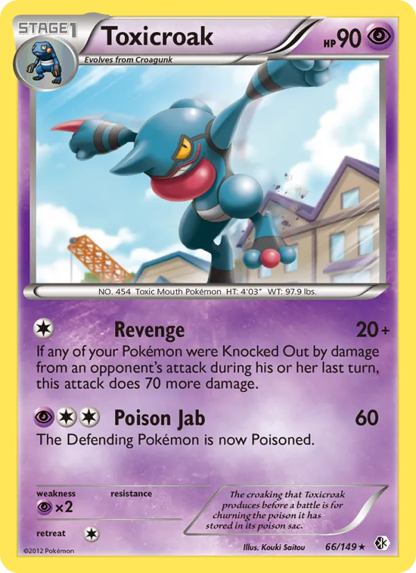 Toxicroak — Boundaries Crossed #66 (Pokémon TCG card)