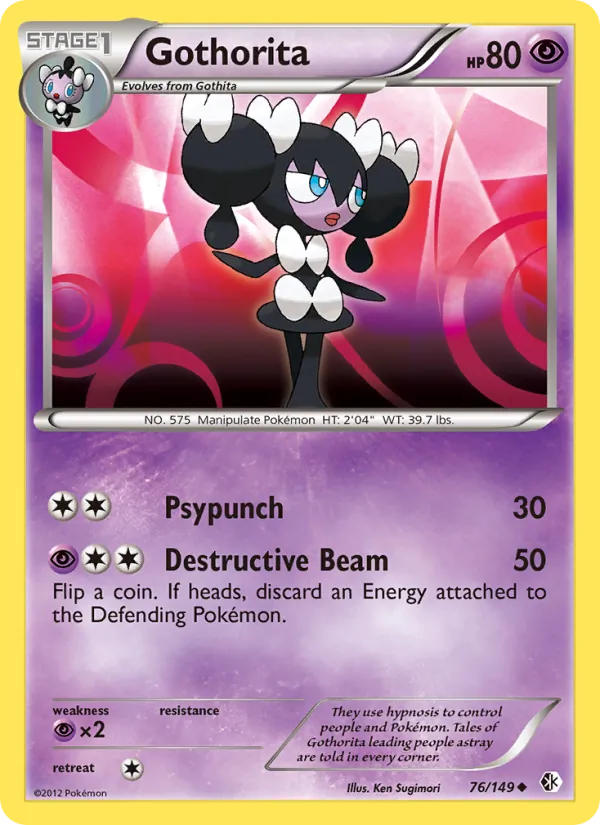 Gothorita — Boundaries Crossed #76 (Pokémon TCG card)