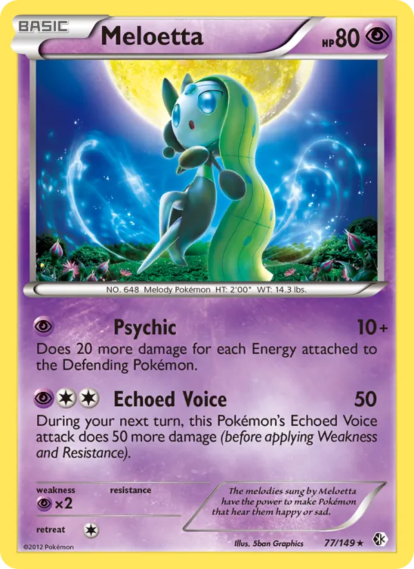 Meloetta — Boundaries Crossed #77 (Pokémon TCG card)
