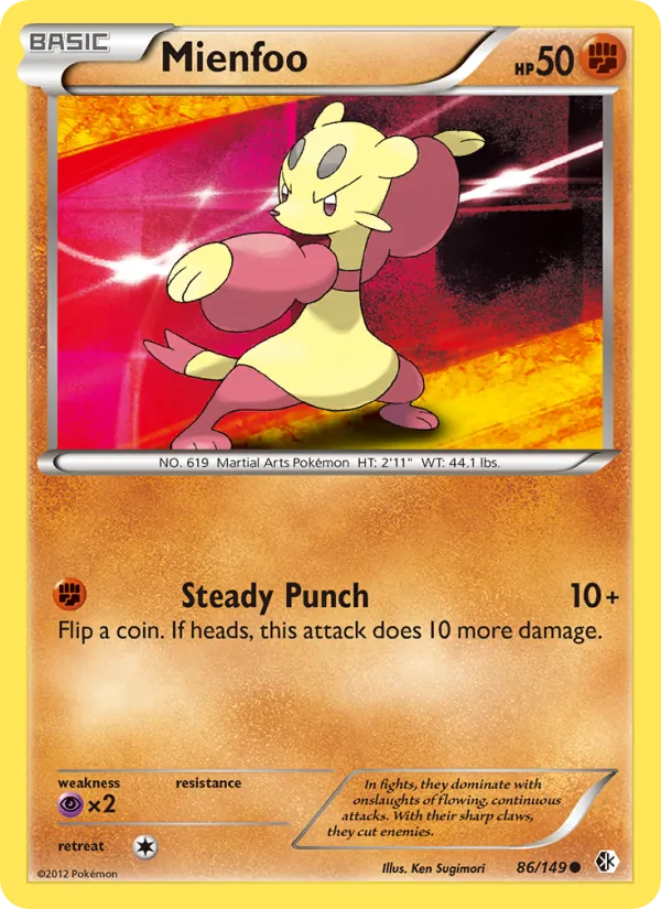 Mienfoo — Boundaries Crossed #86 (Pokémon TCG card)