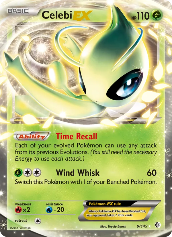 Celebi-EX — Boundaries Crossed #9 (Pokémon TCG card)