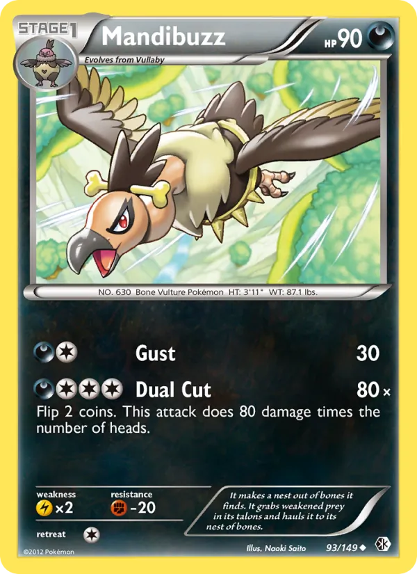 Mandibuzz — Boundaries Crossed #93 (Pokémon TCG card)