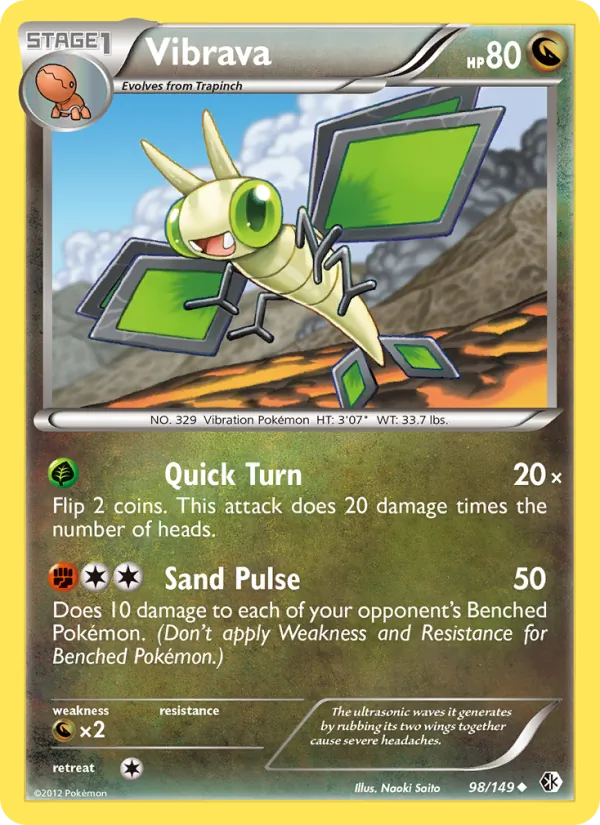 Vibrava — Boundaries Crossed #98 (Pokémon TCG card)