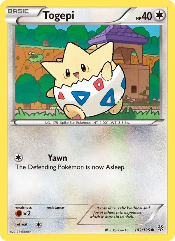 Togepi — Plasma Storm #102 (Pokémon TCG card)