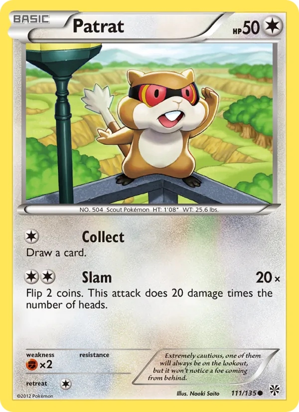 Patrat — Plasma Storm #111 (Pokémon TCG card)