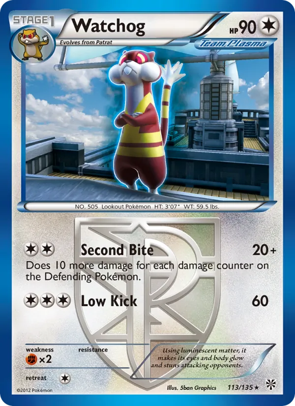 Watchog — Plasma Storm #113 (Pokémon TCG card)
