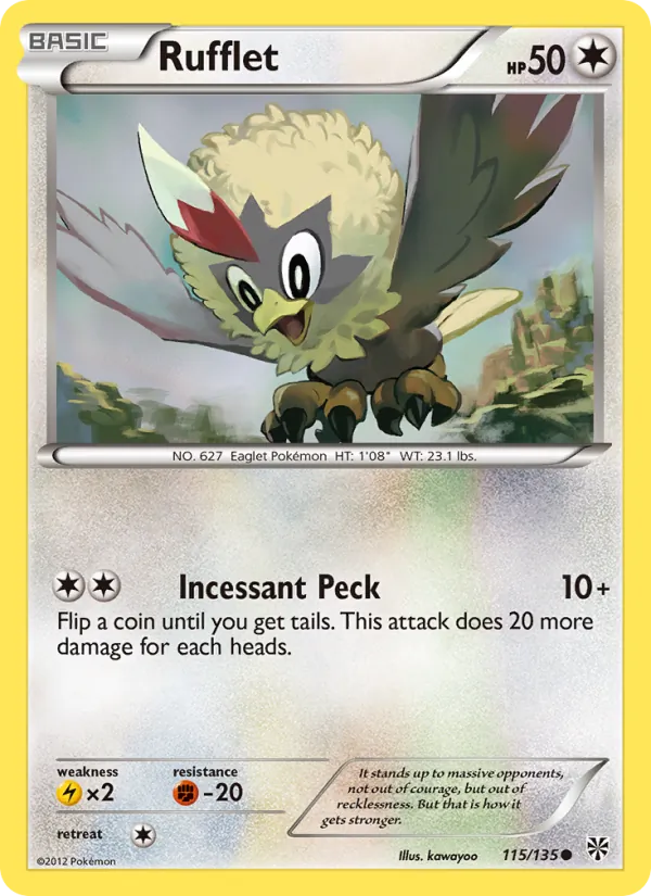 Rufflet — Plasma Storm #115 (Pokémon TCG card)