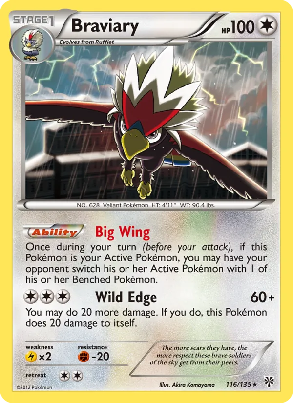 Braviary — Plasma Storm #116 (Pokémon TCG card)