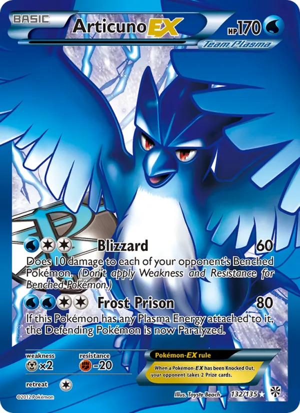 Articuno-EX — Plasma Storm #132 (Pokémon TCG card)