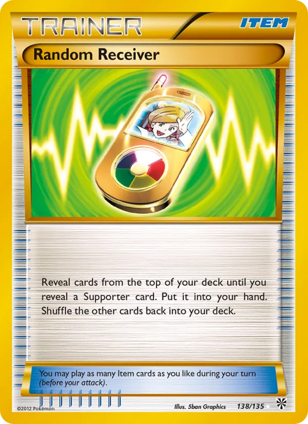 Random Receiver — Plasma Storm #138 (Pokémon TCG card)