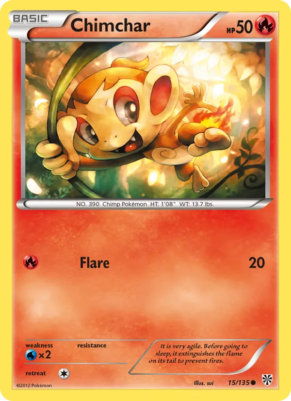 Chimchar — Plasma Storm #15 (Pokémon TCG card)
