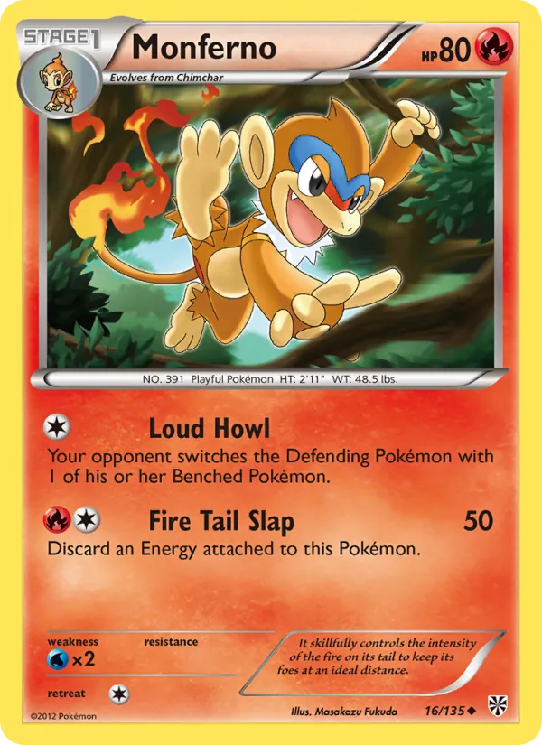 Monferno — Plasma Storm #16 (Pokémon TCG card)