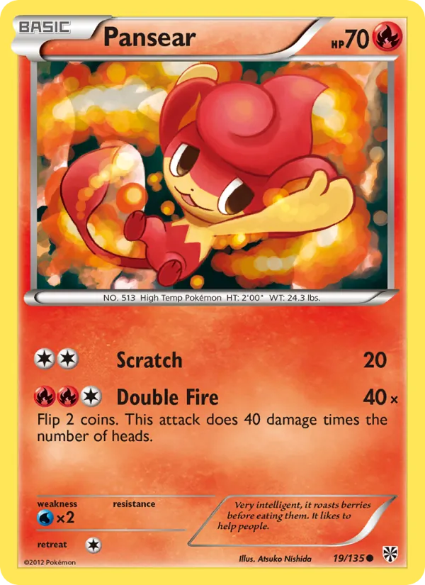 Pansear — Plasma Storm #19 (Pokémon TCG card)