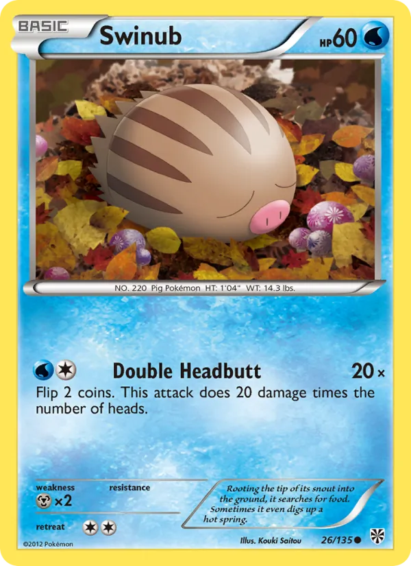 Swinub — Plasma Storm #26 (Pokémon TCG card)