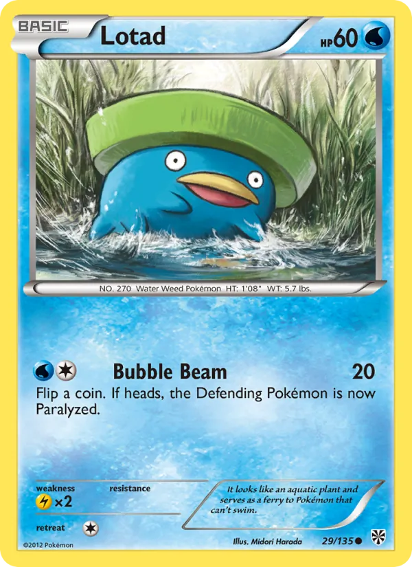 Lotad — Plasma Storm #29 (Pokémon TCG card)