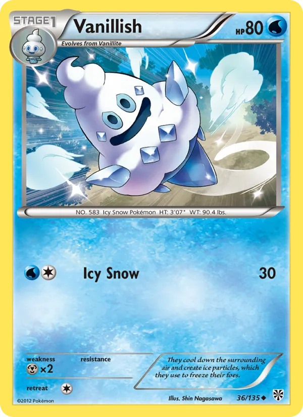 Vanillish — Plasma Storm #36 (Pokémon TCG card)