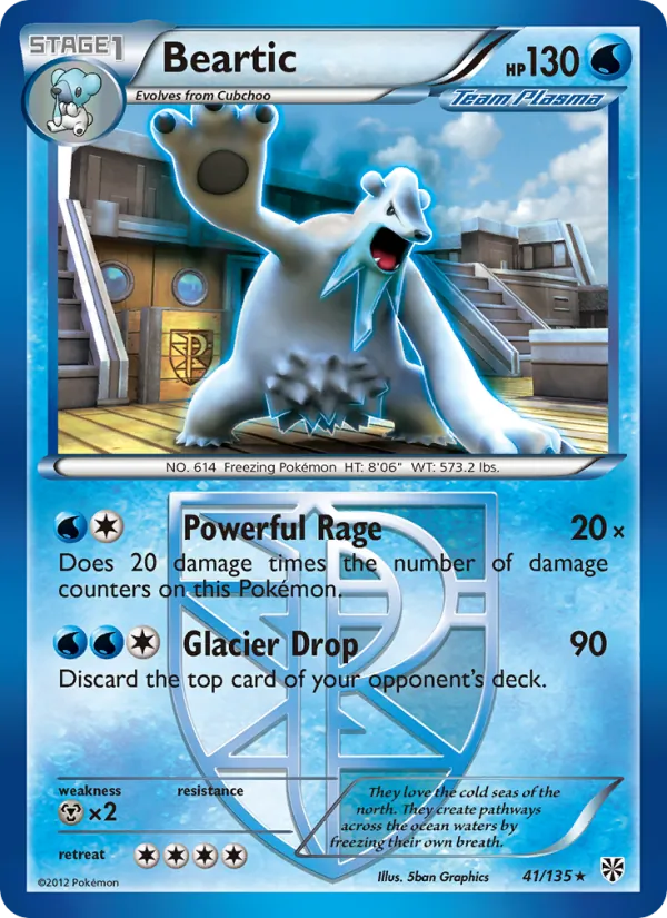 Beartic — Plasma Storm #41 (Pokémon TCG card)