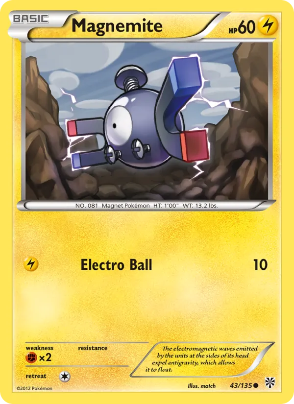 Magnemite — Plasma Storm #43 (Pokémon TCG card)