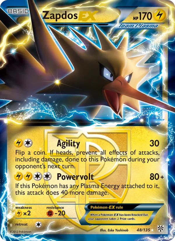 Zapdos-EX — Plasma Storm #48 (Pokémon TCG card)
