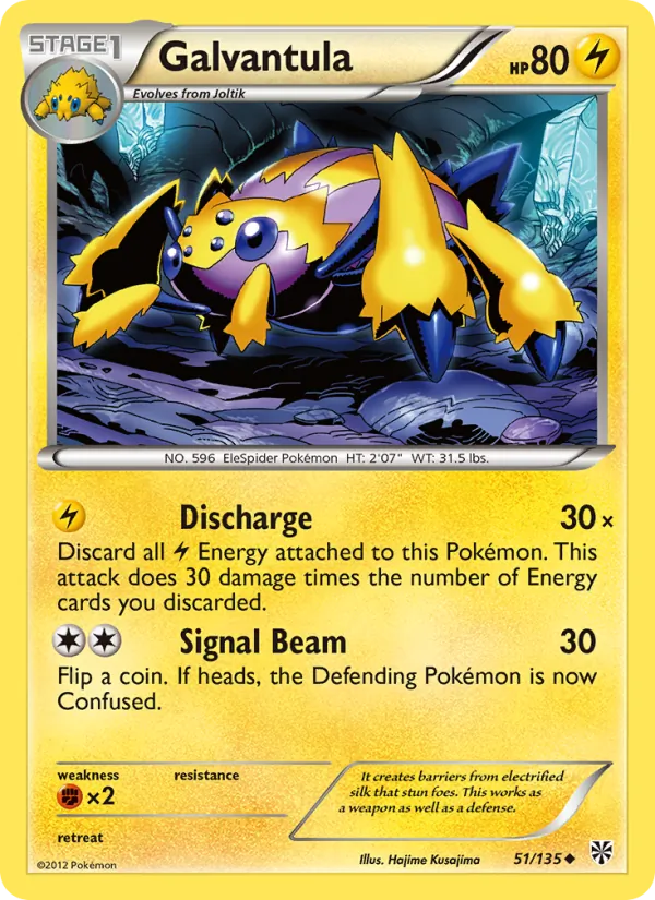 Galvantula — Plasma Storm #51 (Pokémon TCG card)